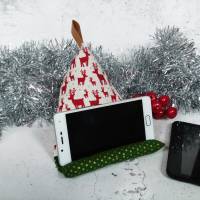 Handykissen / Sitzsack RUDOLF - Smartphonestütze Weihnachten, Handyhalterung, Kirschkernfüllung | RÄUBERKIND Bild 1