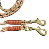 Hundeleine und Halsband Set, verstellbar, für kleine Hunde, beige, rot, schwarz, weiß, Leder und Schnalle, 6 mm Stärke Bild 9