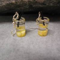 Zitronenlimonade Glas Limonade mit Strohhalm und Früchten   Ohrhänger   kawaii Bild 1