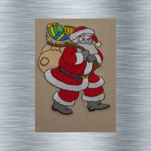 Stickdatei Weihnachtsmann mit Geschenke - 13 x 18 cm Rahmen - weihnachtliches Stickmotive, digitale Stickdatei, Nadelmal Bild 1