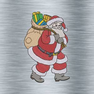 Stickdatei Weihnachtsmann mit Geschenke - 13 x 18 cm Rahmen - weihnachtliches Stickmotive, digitale Stickdatei, Nadelmal Bild 2