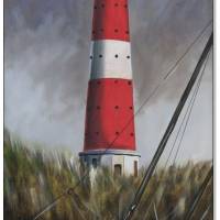 Klausewitz Original Acrylgemälde Leinwand Keilrahmen Leuchtturm Hörnum auf Sylt - 30 x 60 cm Bild 1