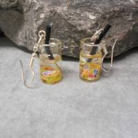 Regenbogen  Glas Limonade mit Strohhalm und Früchten   Ohrhänger   kawaii Bild 1