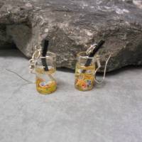Regenbogen  Glas Limonade mit Strohhalm und Früchten   Ohrhänger   kawaii Bild 2
