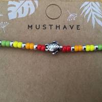 „Schildkröte unterm Regenbogen“ Miyuki-Rocailles Glasperlen-Armband Bild 3