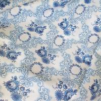Bettbezug Deckenbezug Rosen Astern Rosenkränze, blau weiß, Bauernstoff Wäschestoff Vintage Landhaus, unbenutzt Bild 3