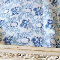 Bettbezug Deckenbezug Rosen Astern Rosenkränze, blau weiß, Bauernstoff Wäschestoff Vintage Landhaus, unbenutzt Bild 4