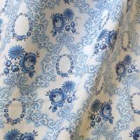 Bettbezug Deckenbezug Rosen Astern Rosenkränze, blau weiß, Bauernstoff Wäschestoff Vintage Landhaus, unbenutzt Bild 5