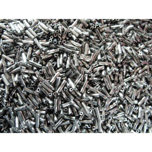 Stift Zylinder Glasperlen 6mm silber gedreht