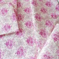 2x Kissenbezug Kopfkissen Bezug Bauernstoff mit Rosen, Blümchen Punkten rosa lila weiß, Wäschestoff Vintage Landhausstil Bild 1