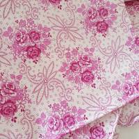 2x Kissenbezug Kopfkissen Bezug Bauernstoff mit Rosen, Blümchen Punkten rosa lila weiß, Wäschestoff Vintage Landhausstil Bild 6