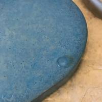Stylisches Dekotablett, oval aus Beton in blau, puristisch, 18 cm Bild 4