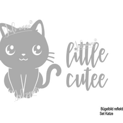 Reflektor Bügelbild 2er Set Katze Little Cutee   *Eigenproduktion
