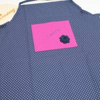 Kinderschürze dunkelblau pink Blume mit Namen personalisiert / Schürze für Kinder / Kochschürze / Backschürze Bild 2