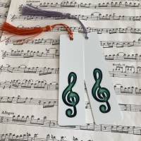 Musik Lesezeichen, Bücher, Notenschlüssel Lesezeichen aus Metall mit Violinschlüssel , Geschenk Musiker,  Musik Buch Bild 3