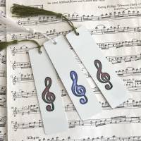 Musik Lesezeichen, Bücher, Notenschlüssel Lesezeichen aus Metall mit Violinschlüssel , Geschenk Musiker,  Musik Buch Bild 4