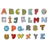 A B C Bunte Buchstaben zum Aufbügeln ca. 3,5cm hoch Bild 1