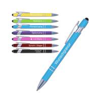 Kugelschreiber personalisiert | Metall Kugelschreiber mit Gravur | 5 Stück | Softtouch | Stylus | Touch Pen Bild 1