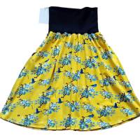Damenrock Jerseyrock - Tellerrock - Größe 36-40 universal  - Blumenzeit gelb blau Bild 1