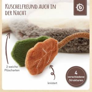 Schmusetuch mit Name | Bedrucktes Schnuffeltuch Junge Igel Waldtiere | Kuscheltier | Geschenk zur Geburt Bild 4