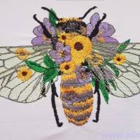 Traumhafte Boho Biene mit Blumen Vollstick Stickdatei Bild 3