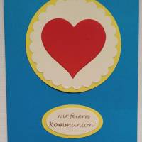 DIY Einladung zur Kommunion 10 Karten Herz Auge zum selber basteln Bild 1