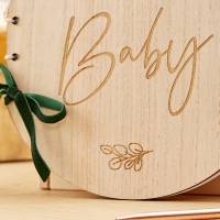 Holz Baby Party Gästebuch, Baby Shower Taufe Gästebuch Alternative, Geschenk Geburt Bild 2