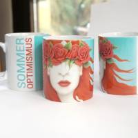 Dekorative Kunst Tasse für deine schönste Kaffeemomente, Farbenfrohe Kaffeebecher für Kunstinteressierte zum Frauentag Bild 1