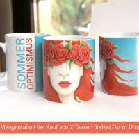 Dekorative Kunst Tasse für deine schönste Kaffeemomente, Farbenfrohe Kaffeebecher für Kunstinteressierte zum Frauentag Bild 4