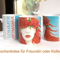 Dekorative Kunst Tasse für deine schönste Kaffeemomente, Farbenfrohe Kaffeebecher für Kunstinteressierte zum Frauentag Bild 6