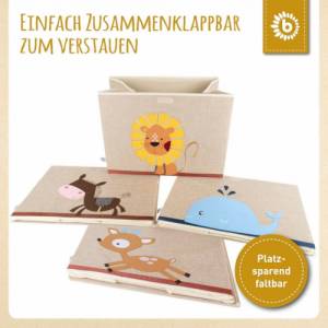 Personalisierte Aufbewahrungsbox Löwe mit Deckel | Korb für Spielsachen | Personalisierte Kinderzimmerdeko Spielzeug Auf Bild 7