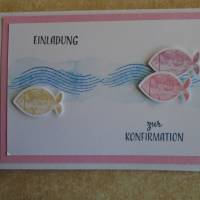 Enladungskarten zur Konfimation Fisch Einladungskarte Einladungen Einladung Einladungskarte Junge o,Mädchen nach Wahl Bild 1