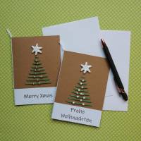 Grußkarte Weihnachtsbaum Christbaum gestickt mit Wunschtext Bild 2