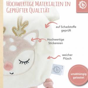 Babygeschenk Knistertuch personalisiert Reh | Geschenk zur Geburt | Baby Geschenkidee | Babyspielzeug Bild 6