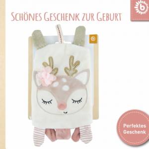 Babygeschenk Knistertuch personalisiert Reh | Geschenk zur Geburt | Baby Geschenkidee | Babyspielzeug Bild 7
