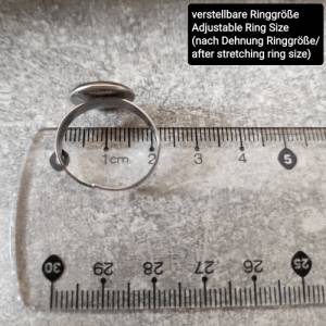 Grüner Achat Ring Silber, Edelstein verstellbar Ring, Statement grün Ring rund Stein, Edelstahl, Achat Schmuck, Geburtst Bild 9