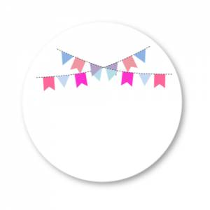 12 Sticker Meilenstein rosa Fähnchen Baby Mädchen Wimpelketten blanko Bild 1