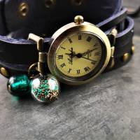 Armbanduhr,Wickeluhr mit Druckknopfverschluss, Perlen Bild 2