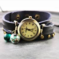 Armbanduhr,Wickeluhr mit Druckknopfverschluss, Perlen Bild 3