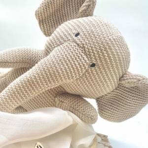 Kuscheltier Elefant Personalisiert / Stofftier / Plüschtier Elefant Strick / Baby Geschenk Bild 3