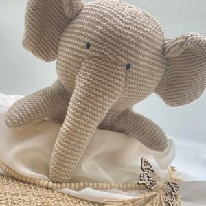 Kuscheltier Elefant Personalisiert / Stofftier / Plüschtier Elefant Strick / Baby Geschenk Bild 4
