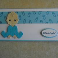 Geldgeschenk Taufe Geburt Gutscheinverpackung  Verpackung Taufgeschenk Geschenkidee Junge Blau Bild 1