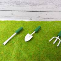Miniatur  Gartenwerkzeuge 3-teilig Dekoration oder zum Basteln für den Feengarten Bild 2