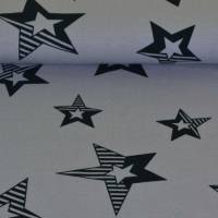 Jersey mit schwarzen STERNEN * Sterne mit Streifen * Grundfarbe ist GRAU * 1,00 x 1,45 m Bild 1