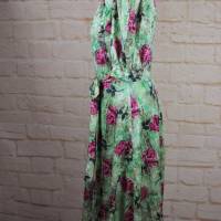 True Vintage 50er Tageskleid Damen Kleid Größe S 36 Sommerkleid Grün Rosen Garten Bild 2