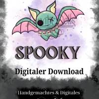 Digitaler Download Illustration Motiv "Spooky" Sublimation png 300dpi Kunstdruck Bild 2