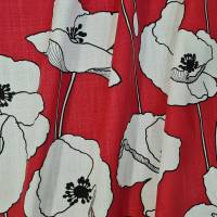 Stoff Baumwolle "Pavot" Mohnblumen rot weiss schwarz Leinenoptik Bild 4