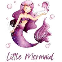 Bügelbild Meerjungfrau "Little Mermaid" Pink Lila Bild 1