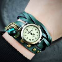 Armbanduhr,Wickeluhr mit Druckknopfverschluss, Perlen Bild 1
