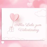 Valentinstag Karte, 1x Valentinstagskarte mit Umschlag, DIN A6 Grußkarte zum Valentinstag, Ballon Bild 5